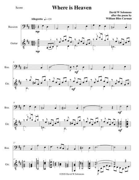 Where Is Heaven For Bassoon And Guitar Sheet Music