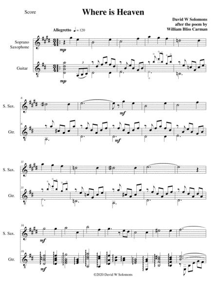 Where Is Heaven For Soprano Saxophone And Guitar Sheet Music