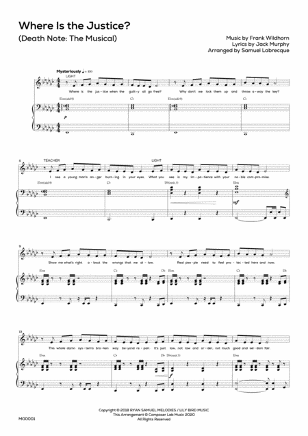 Free Sheet Music Where Is The Justice