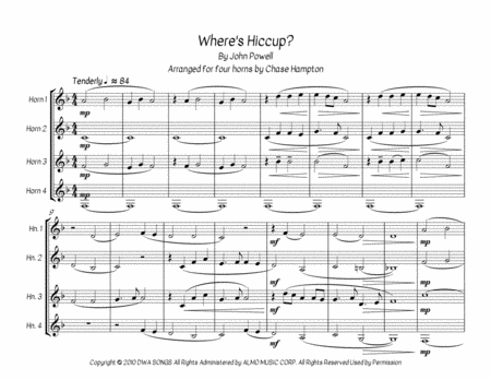 Free Sheet Music Wheres Hiccup