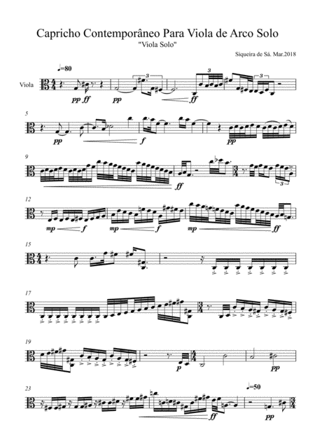 Whims For Viola De Arco Solo Sheet Music