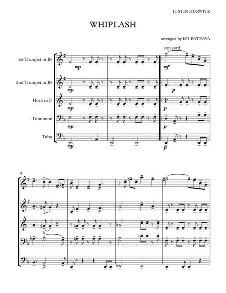 Whiplash Fletchers Song In Club Brass Quintet Justin Hurwitz Arrenged Khuushaan Batzaya Sheet Music