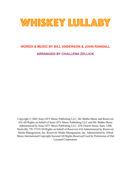 Whiskey Lullaby Sheet Music