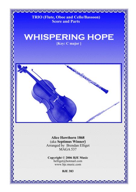 Whispering Hope Trio Flute Oboe And Cello Bassoon Sheet Music