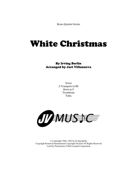 Free Sheet Music White Christmas For Brass Quintet
