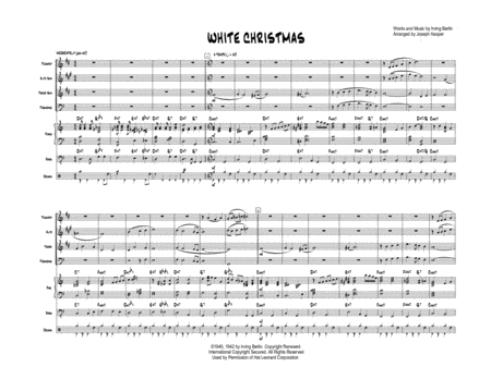 Free Sheet Music White Christmas Jazz Combo With Trumpet Alto Sax Tenor Sax Trombone