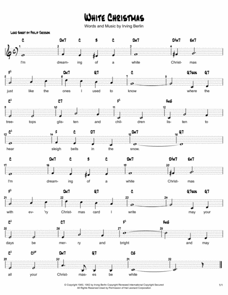 White Christmas Lead Sheet Sheet Music