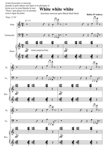 White White White For Flute Cello And Piano From Suite Black White And Grey Sheet Music