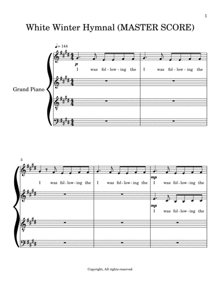 White Winter Hymnal A Capella Arrangement Sheet Music