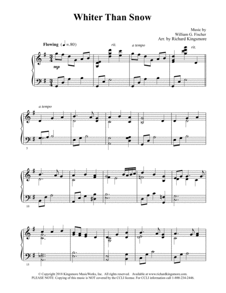 Whiter Than Snow Sheet Music