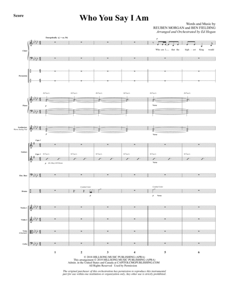 Free Sheet Music Who You Say I Am Arr Ed Hogan Full Score