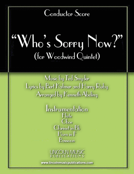 Free Sheet Music Whos Sorry Now For Woodwind Quintet