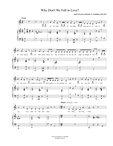 Why Dont We Fall In Love Sheet Music