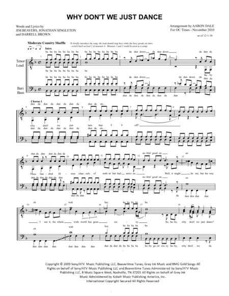 Free Sheet Music Why Dont We Just Dance