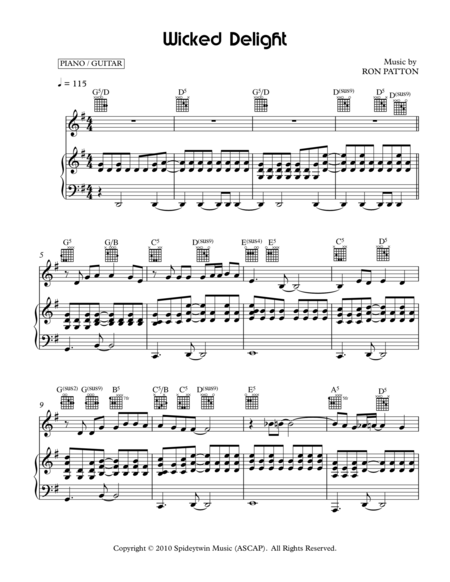 Free Sheet Music Wicked Delight