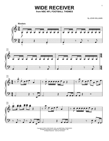 Wide Receiver Sheet Music