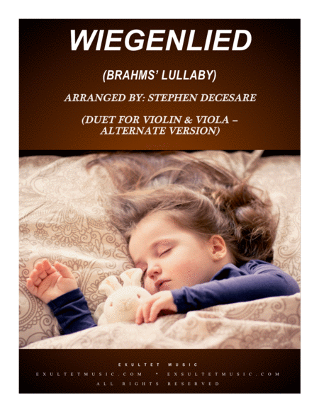 Free Sheet Music Wiegenlied Brahms Lullaby Duet For Violin Viola Alternate Version