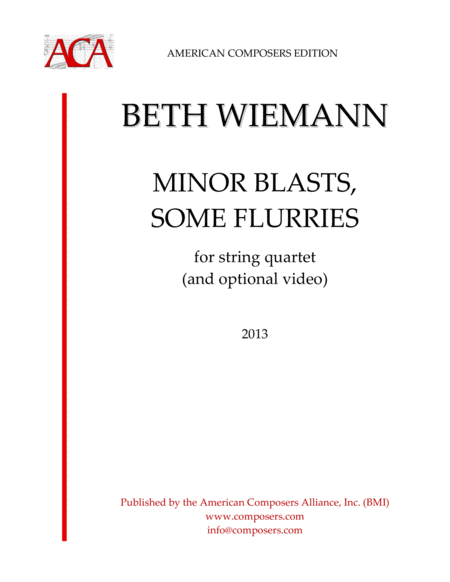 Free Sheet Music Wiemann Minor Blasts Some Flurries