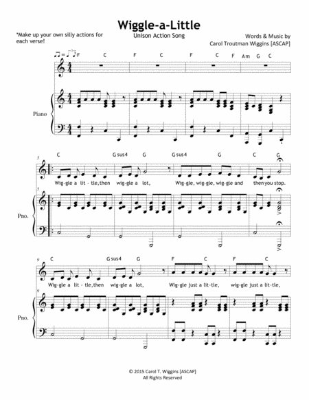 Free Sheet Music Wiggle A Little