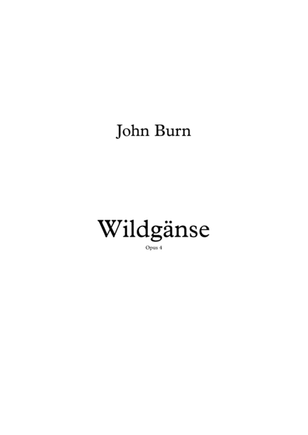 Wildgnse Opus 4 Sheet Music