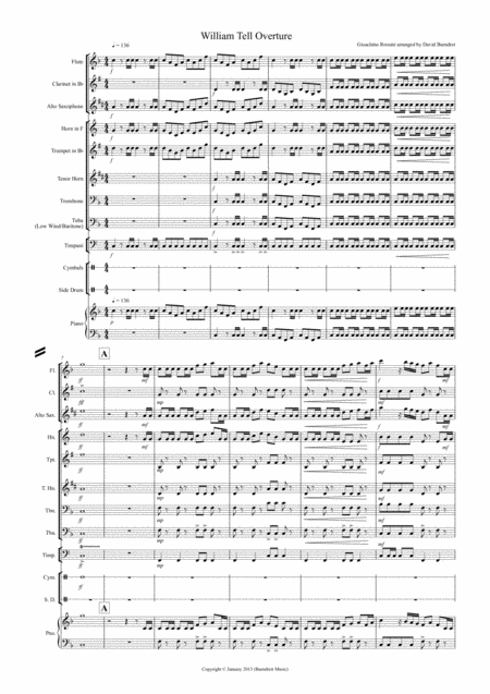 William Tell Overture For School Concert Band Sheet Music