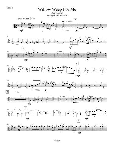 Free Sheet Music Willow Weep For Me Viola 2