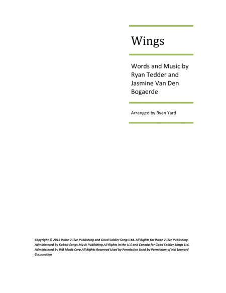 Wings Solo Piano Sheet Music