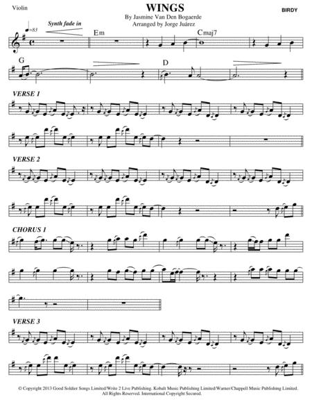 Free Sheet Music Wings Violin