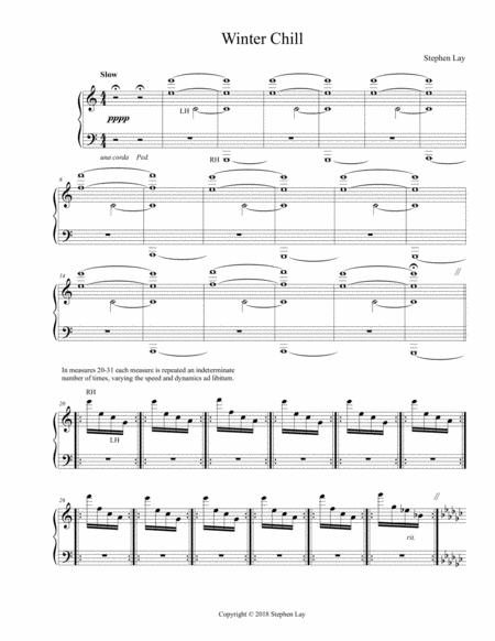 Free Sheet Music Winter Chill