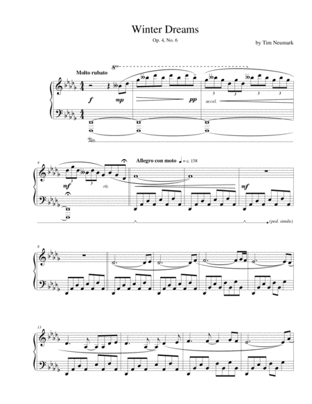 Winter Dreams Sheet Music