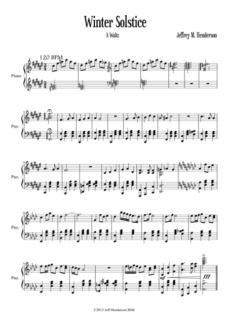 Winter Solstice Waltz Sheet Music