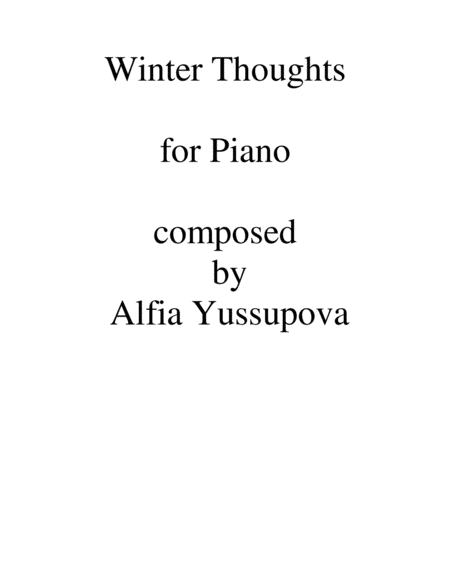 Winter Thoughts Sheet Music