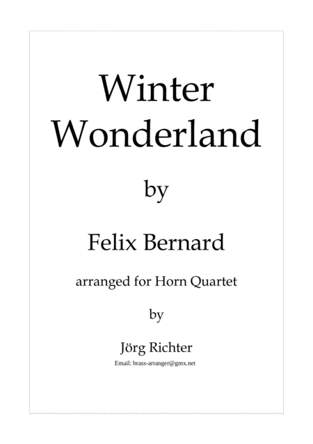 Winter Wonderland Fr Hornquartett Sheet Music