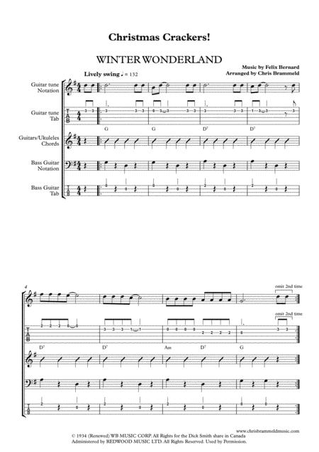 Free Sheet Music Winter Wonderland Guitar Ukulele Ensemble