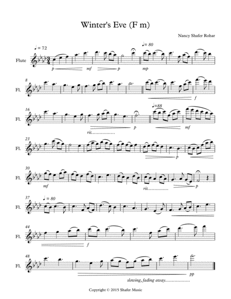 Winters Eve F Minor Sheet Music