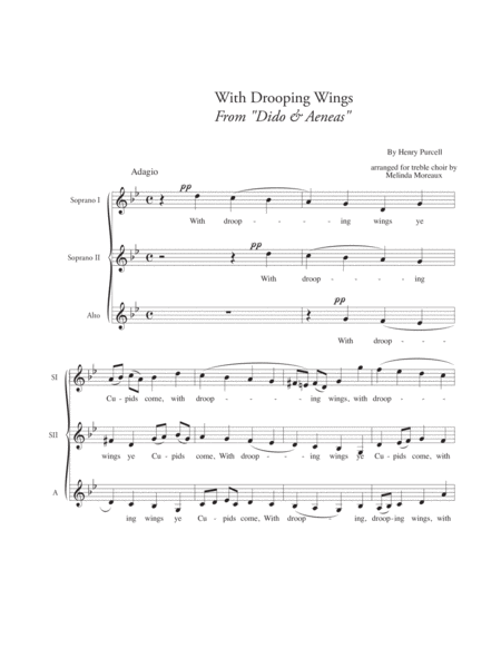 Free Sheet Music With Drooping Wings
