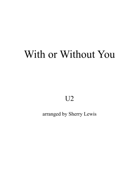 Free Sheet Music With Or Without You String Quartet For String Quartet