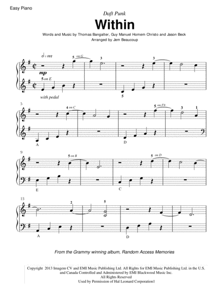 Free Sheet Music Within