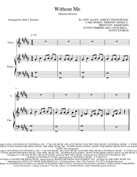 Without Me Illenium Remix Sheet Music