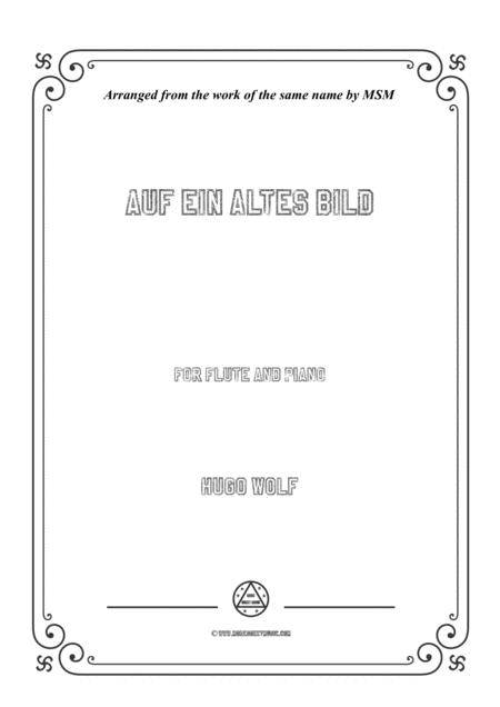 Free Sheet Music Wolf Auf Ein Altes Bild For Flute And Piano