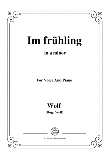 Free Sheet Music Wolf Im Frhling In A Minor For Voice And Piano