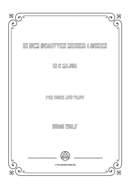 Free Sheet Music Wolf In Dem Schatten Meiner Locken In C Major For Voice And Piano