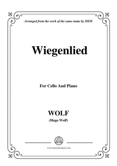 Wolf Wiegenlied For Cello And Piano Sheet Music