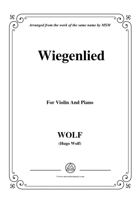 Wolf Wiegenlied For Violin And Piano Sheet Music