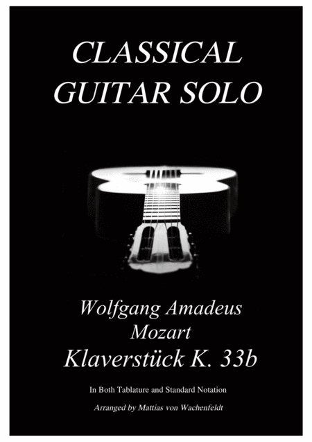 Free Sheet Music Wolfgang Amadeus Mozart Klaverstck K 33b Guitar