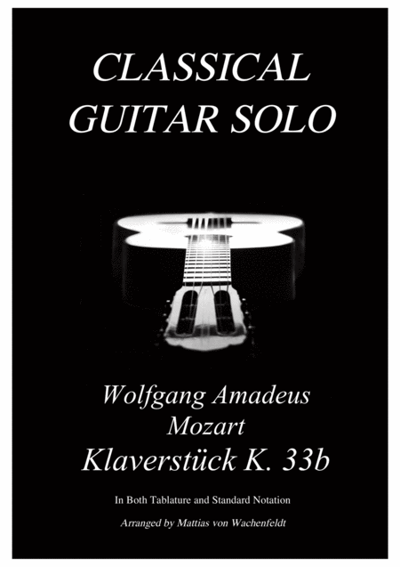 Wolfgang Amadeus Mozart Klaverstck K 33b Guitar Sheet Music