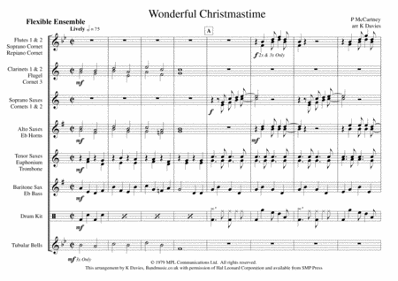 Free Sheet Music Wonderful Christmastime Flexible Wind Ensemble