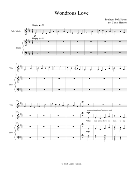 Wondrous Love Satb Version 2 Sheet Music