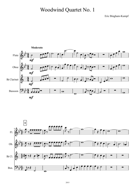 Woodwind Quartet No 1 Sheet Music