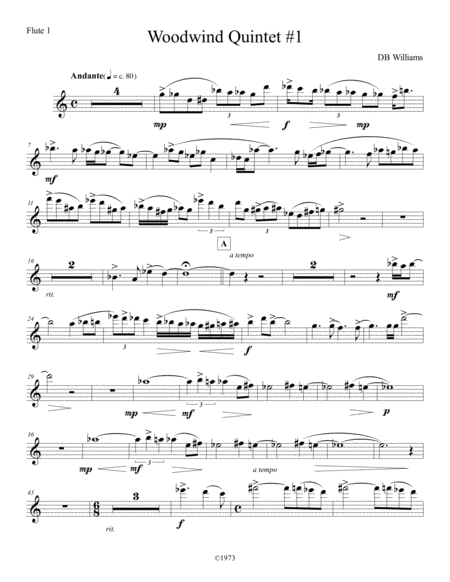 Free Sheet Music Woodwind Quintet 1 Flute I